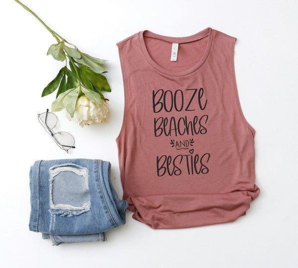 The802Gypsy shirts and tops/Tank Tops Mauve / L ❤️GYPSY FOX-Booze Beaches and Besties Tank