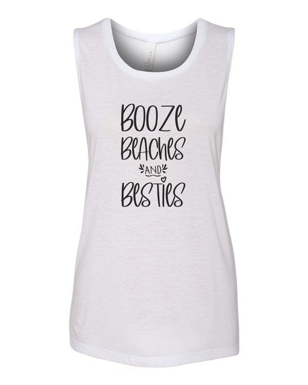 The802Gypsy shirts and tops/Tank Tops White / L ❤️GYPSY FOX-Booze Beaches and Besties Tank