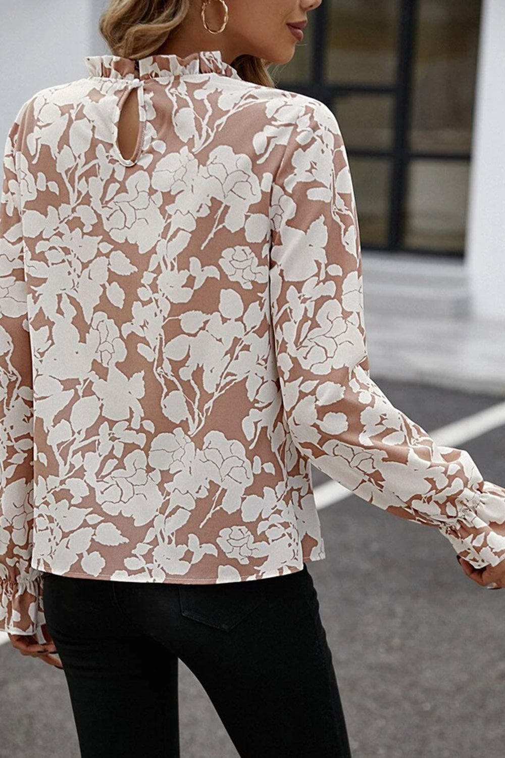 The802Gypsy  shirts and tops TRAVELING GYPSY-Floral Print Flounce Sleeve Blouse