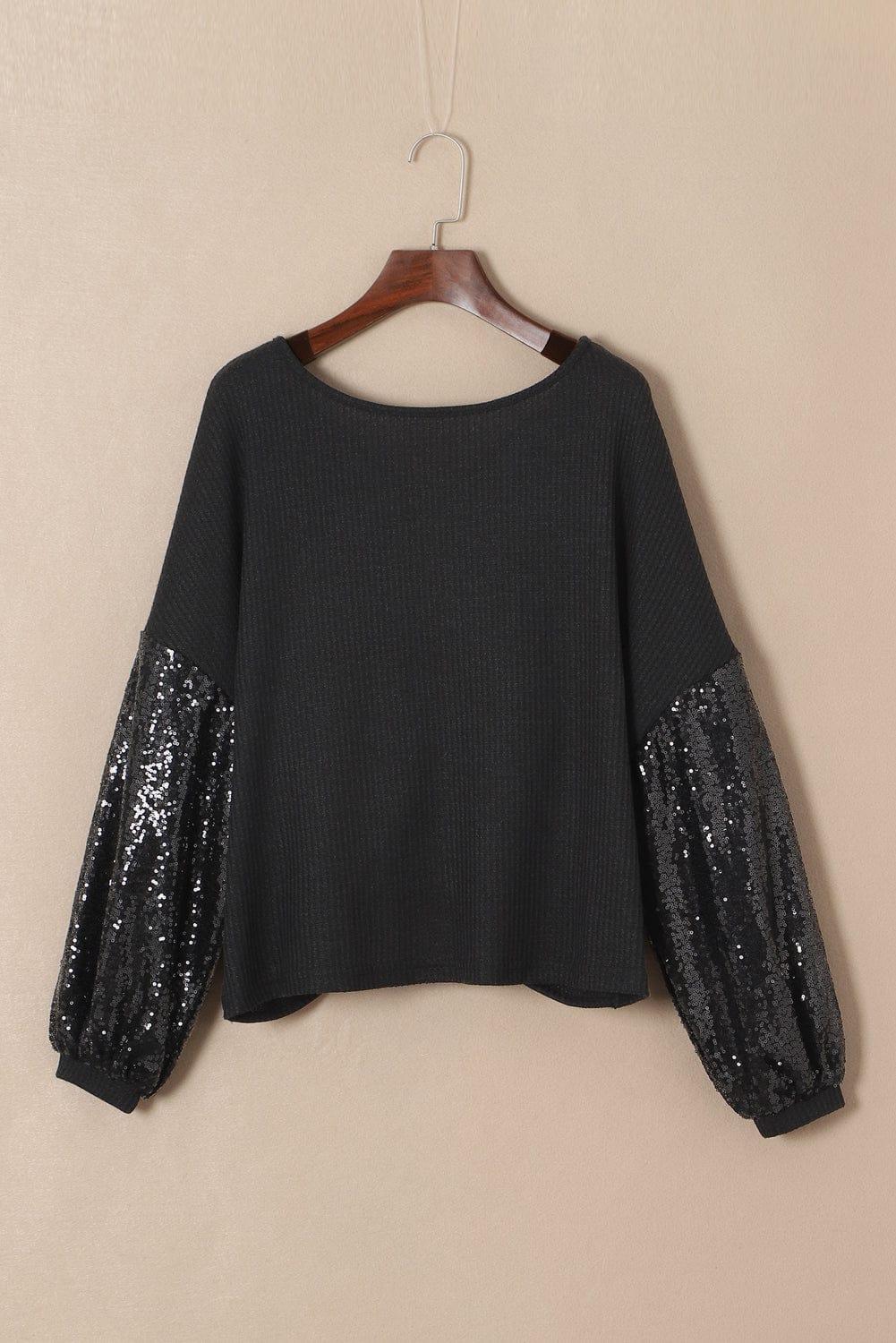 The802Gypsy  shirts and tops TRAVELING GYPSY- Open Back Sequin Sleeve Detail Blouse