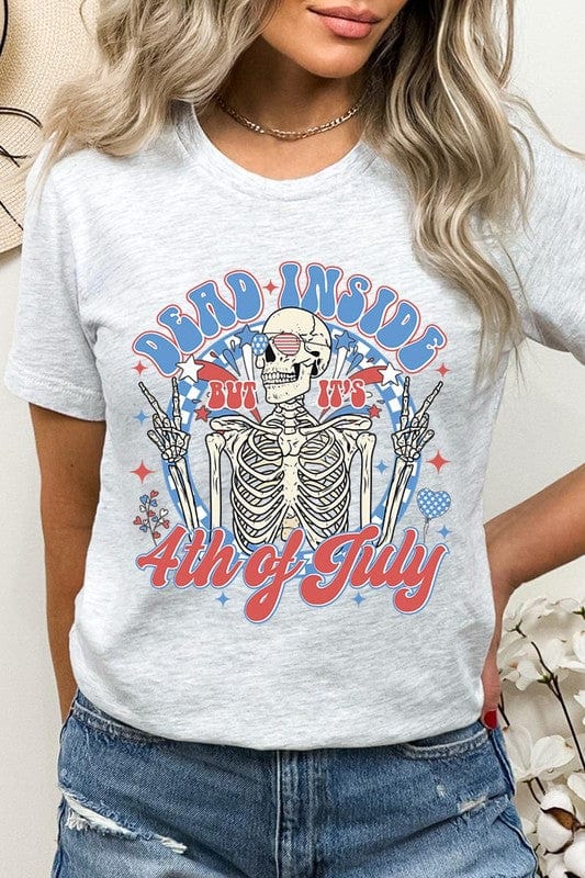 The802Gypsy shits and tops ASH / S ❤️GYPSY FOX-Dead Inside 4th of July Graphic T Shirt