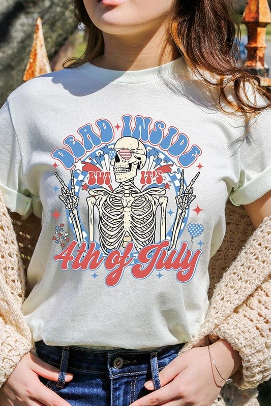 The802Gypsy shits and tops CITRON / S ❤️GYPSY FOX-Dead Inside 4th of July Graphic T Shirt