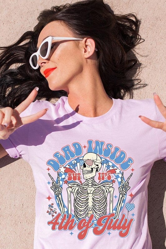 The802Gypsy shits and tops LILAC / S ❤️GYPSY FOX-Dead Inside 4th of July Graphic T Shirt