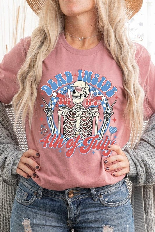 The802Gypsy shits and tops MAUVE / S ❤️GYPSY FOX-Dead Inside 4th of July Graphic T Shirt