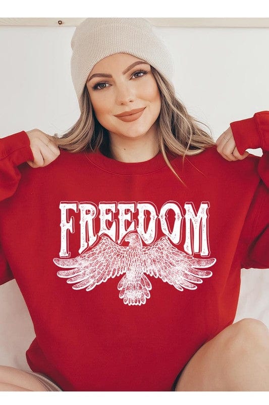 The802Gypsy shits and tops RED / S ❤️GYPSY FOX-Freedom Eagle Oversized Graphic Fleece Sweatshirts