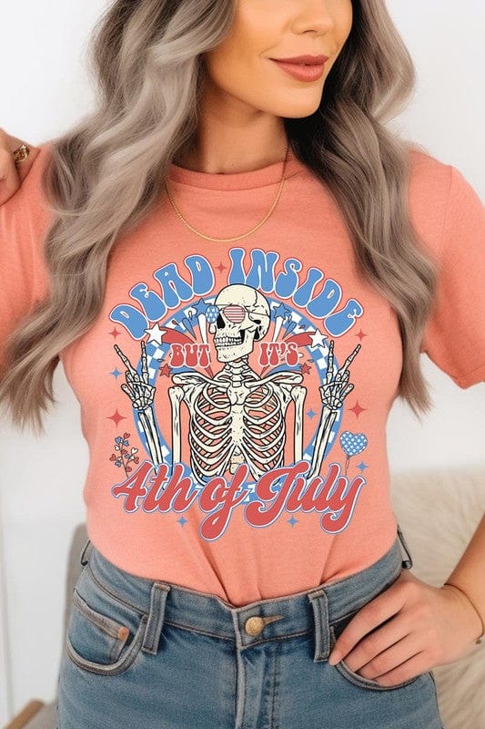 The802Gypsy shits and tops SUNSET / S ❤️GYPSY FOX-Dead Inside 4th of July Graphic T Shirt