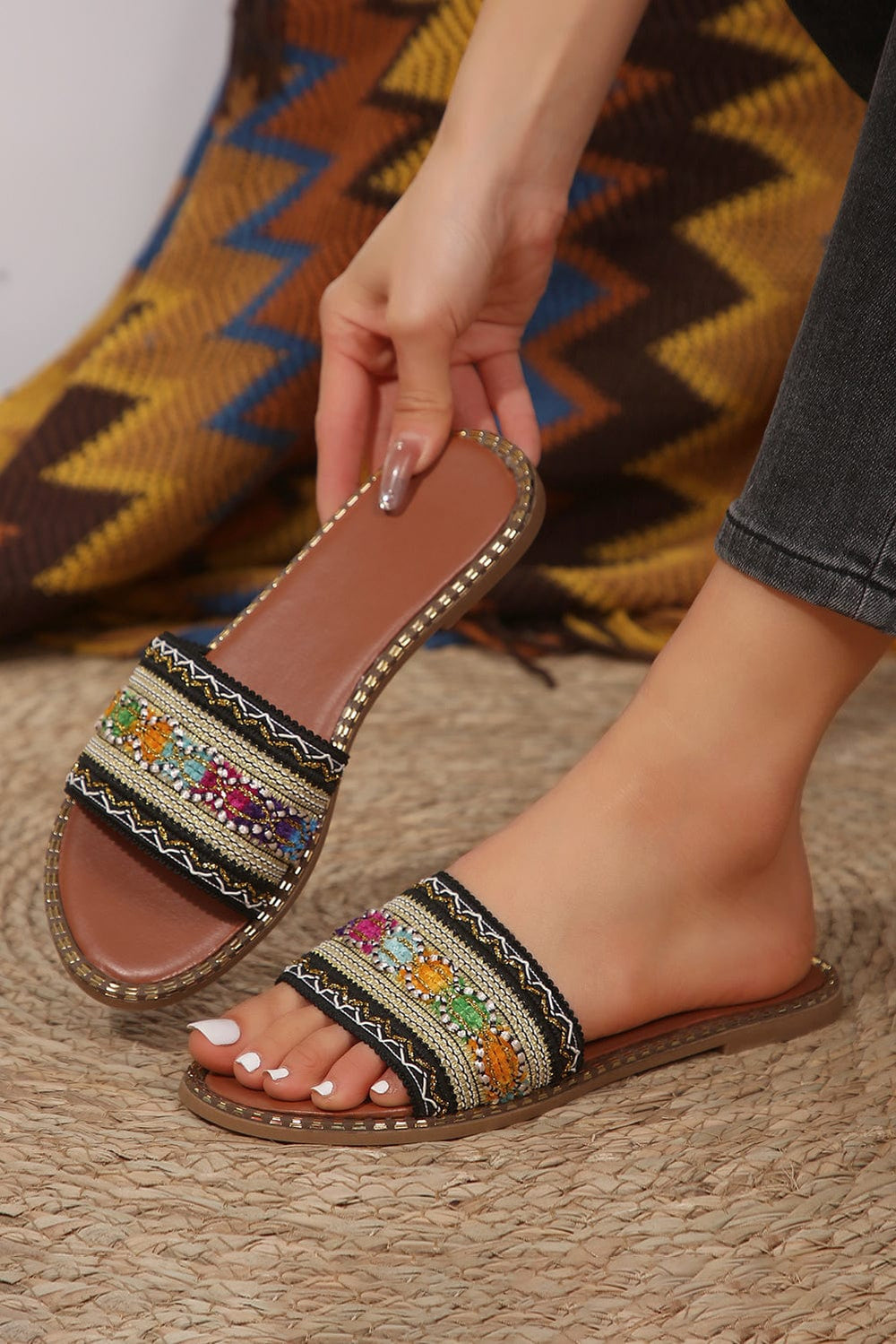 The802Gypsy  Shoes & Bags/Slippers TRAVELING GYPSY-Bohemian Pattern Crochet Beach Slippers