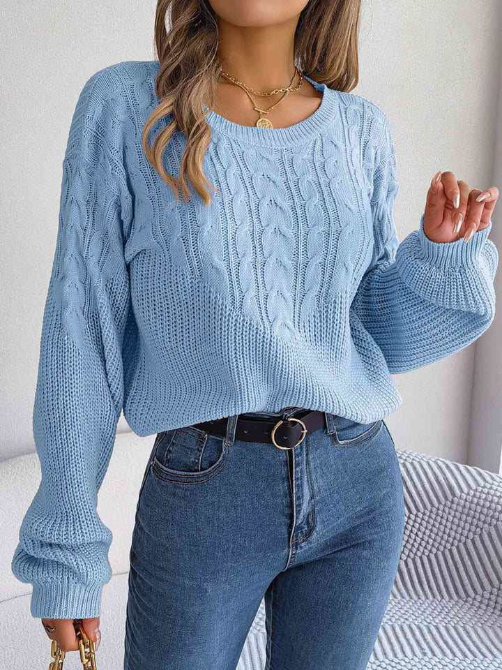 The802Gypsy sweater Misty  Blue / S GYPSY-Cable Knit Sweater