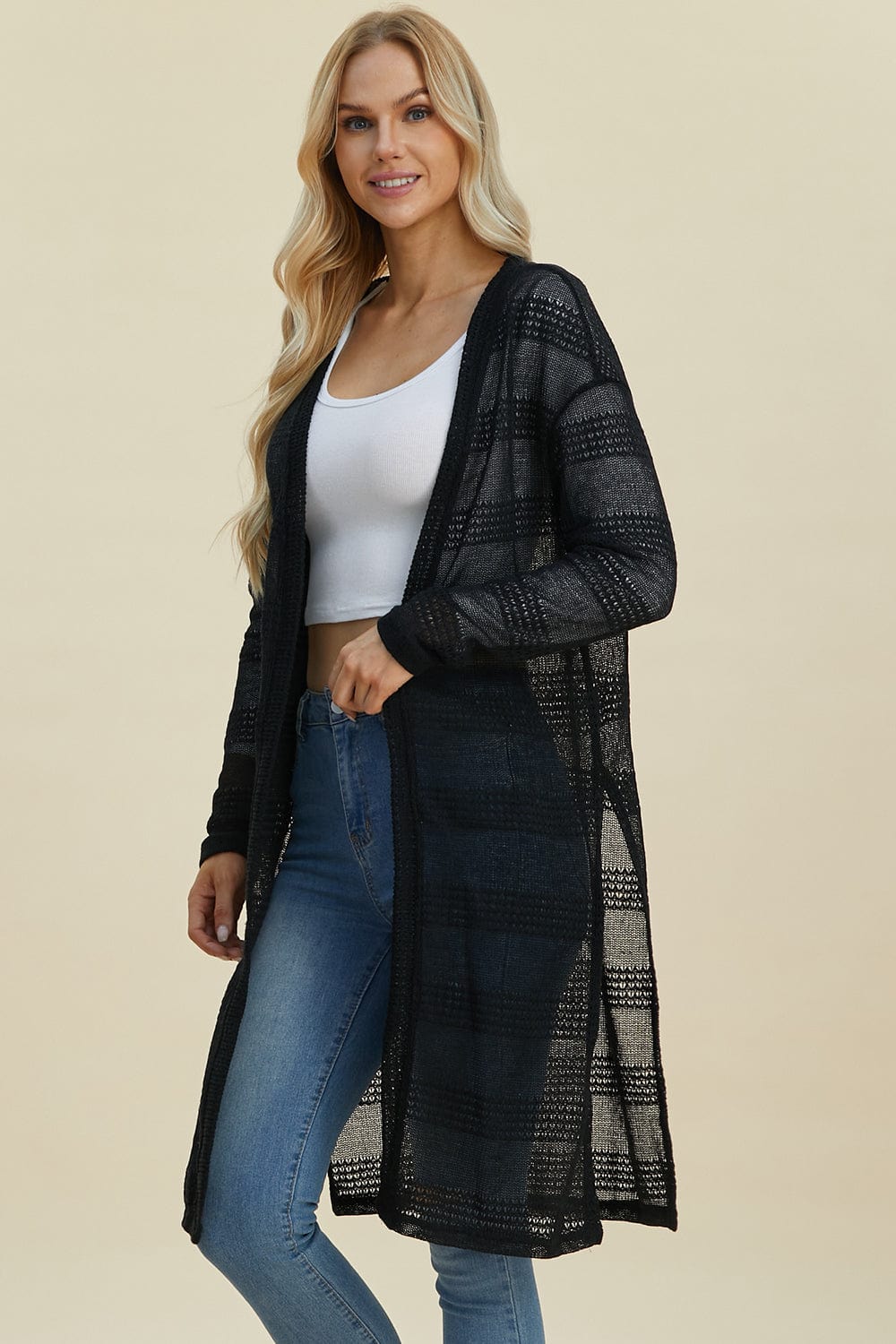 The802Gypsy Sweaters & Cardigans/Cardigans Black / S ❤️GYPSY-Double Take- Longline Cardigan