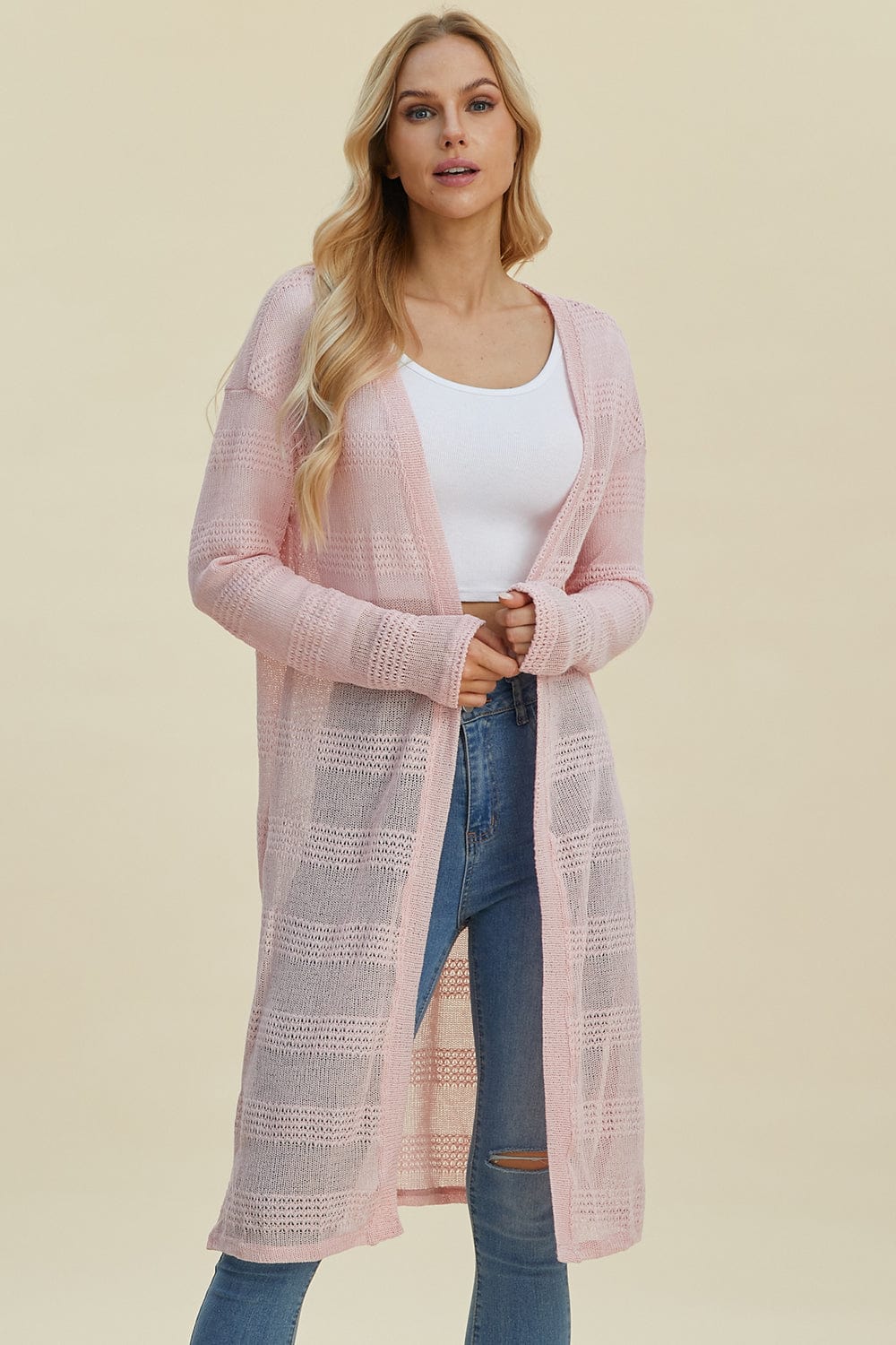 The802Gypsy Sweaters & Cardigans/Cardigans Blush Pink / S ❤️GYPSY-Double Take- Longline Cardigan