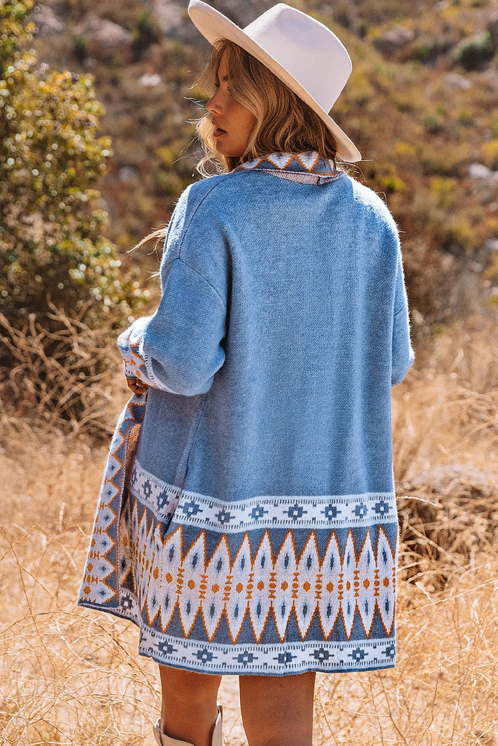 The802Gypsy  Sweaters & Cardigans/Cardigans TRAVELING GYPSY-Aztec Print Knitted Cardigan