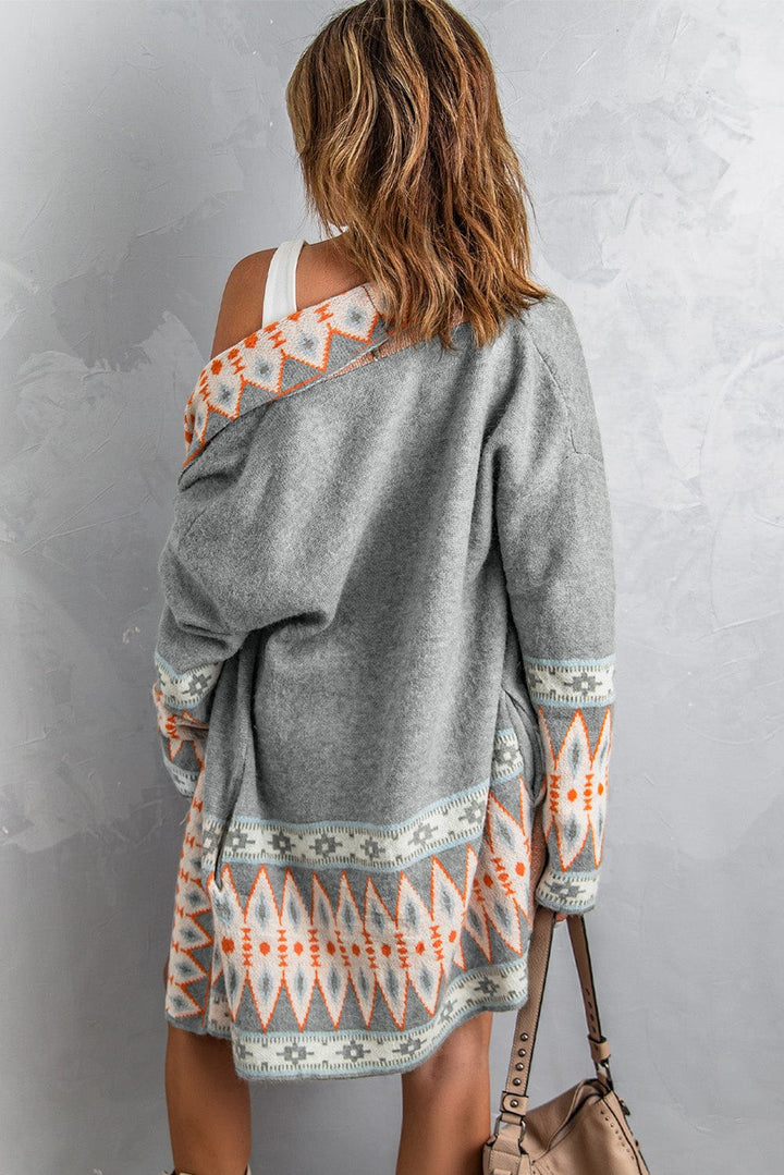 The802Gypsy  Sweaters & Cardigans/Cardigans TRAVELING GYPSY-Aztec Print Knitted Cardigan