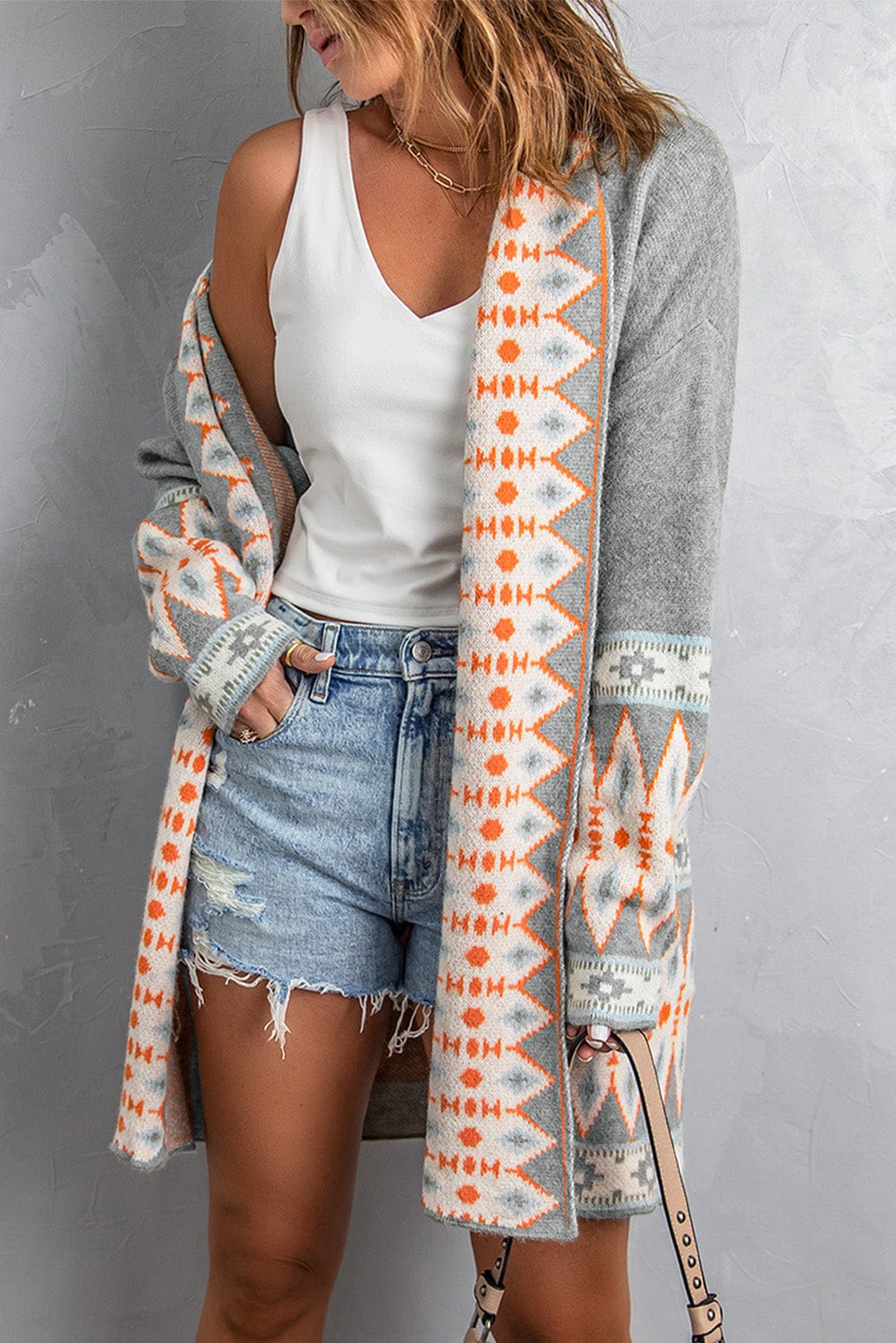 The802Gypsy  Sweaters & Cardigans/Cardigans TRAVELING GYPSY-Aztec Print Knitted Cardigan