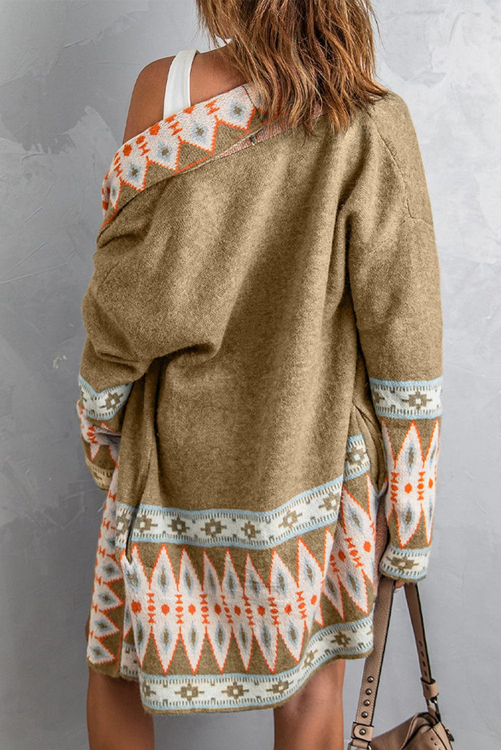 The802Gypsy  Sweaters & Cardigans/Cardigans TRAVELING GYPSY-Aztec Print Knitted Cardigan