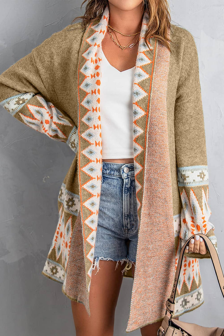 The802Gypsy  Sweaters & Cardigans/Cardigans TRAVELING GYPSY-Aztec Print Knitted Cardigan