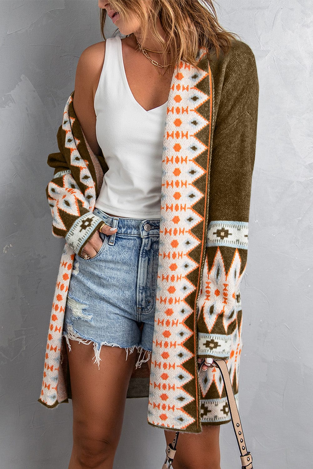 The802Gypsy  Sweaters & Cardigans/Cardigans TRAVELING GYPSY-Aztec Print Knitted Cardigan