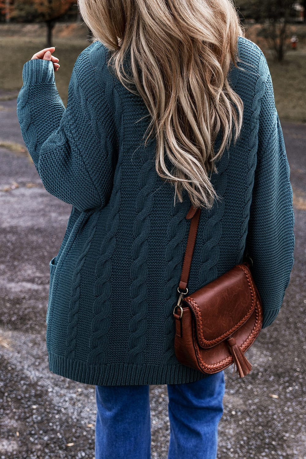 The802Gypsy  Sweaters & Cardigans/Cardigans TRAVELING GYPSY-Cable Knit PocketedCardigan