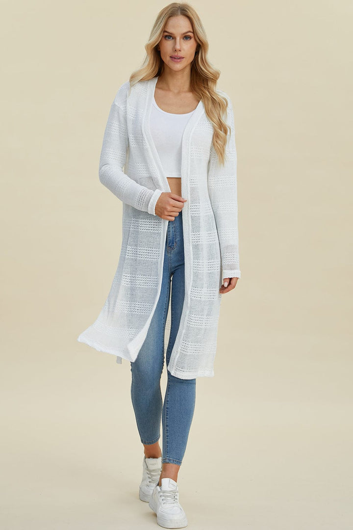 The802Gypsy Sweaters & Cardigans/Cardigans White / S ❤️GYPSY-Double Take- Longline Cardigan