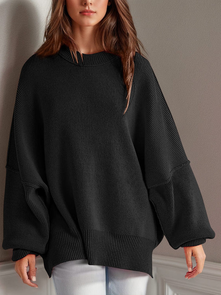 The802Gypsy Sweaters & Cardigans/Sweater GYPSY-Double Take-Side Slit Round Neck Sweater