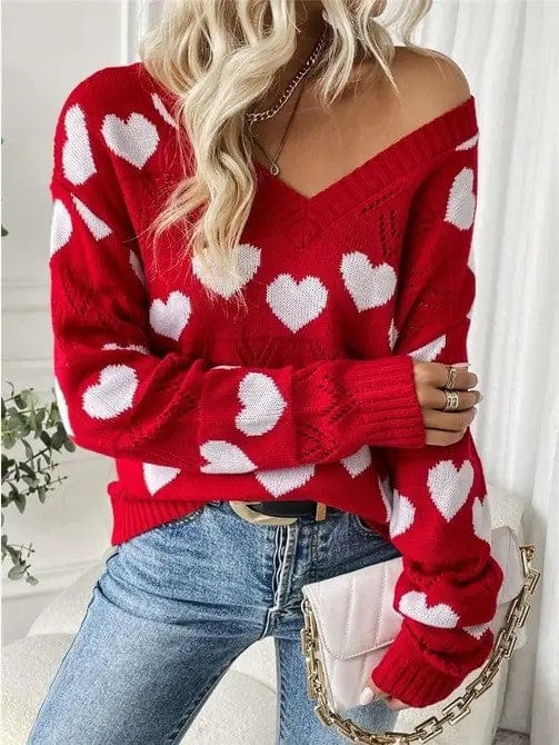 The802Gypsy Sweaters & Cardigans/Sweater ❤️GYPSY FOX-Miss Sparkling-V-neck Heart Knit sweater