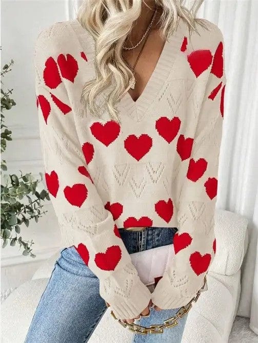 The802Gypsy Sweaters & Cardigans/Sweater ❤️GYPSY FOX-Miss Sparkling-V-neck Heart Knit sweater