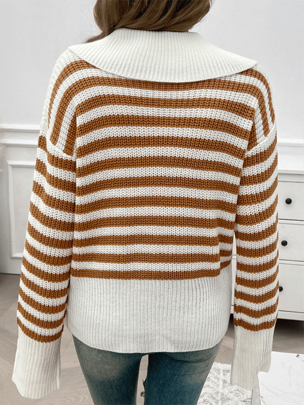 The802Gypsy Sweaters & Cardigans/Sweater GYPSY GIRL-Lapel Striped Sweater