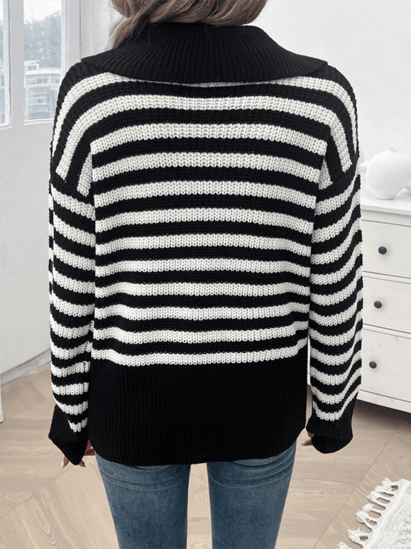 The802Gypsy Sweaters & Cardigans/Sweater GYPSY GIRL-Lapel Striped Sweater