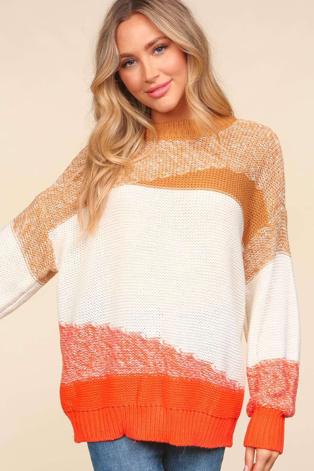 The802Gypsy Sweaters & Cardigans/Sweater ❤️GYPSY-Haptics-Color Block Long Sleeve Sweater