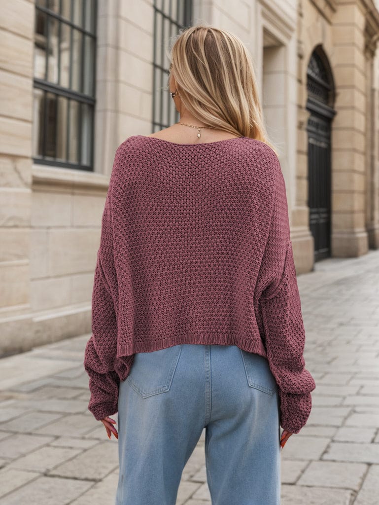 The802Gypsy Sweaters & Cardigans/Sweater GYPSY-Round Neck Textured Long Sleeve Sweater