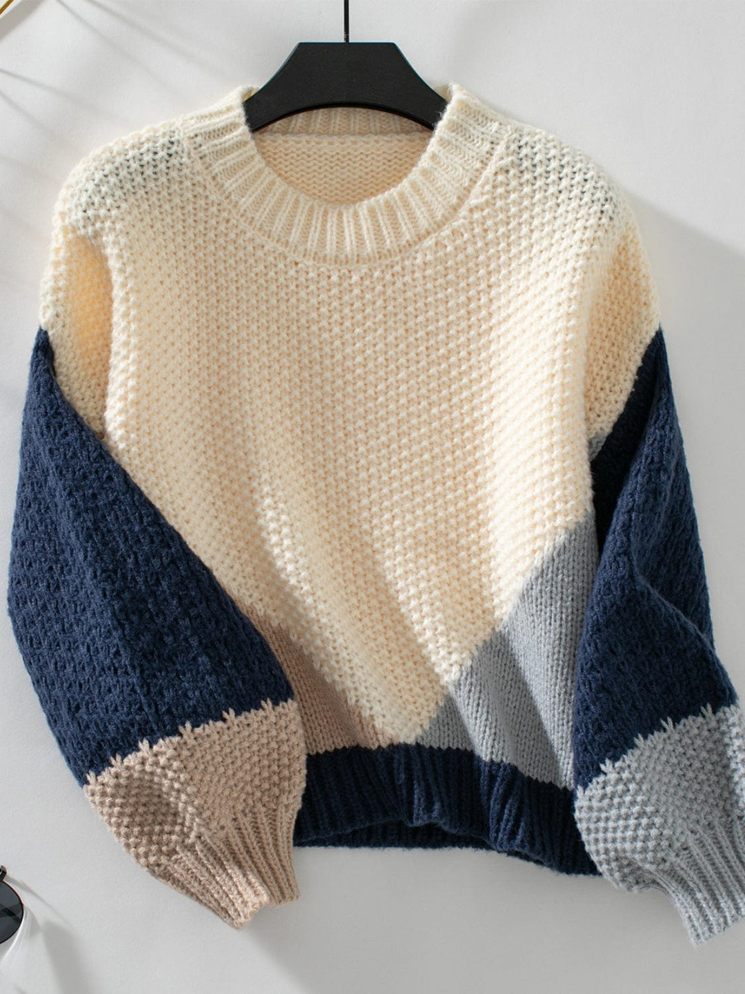 The802Gypsy Sweaters & Cardigans/Sweater Navy Blue / S GYPSY-Soft Color Block Sweater