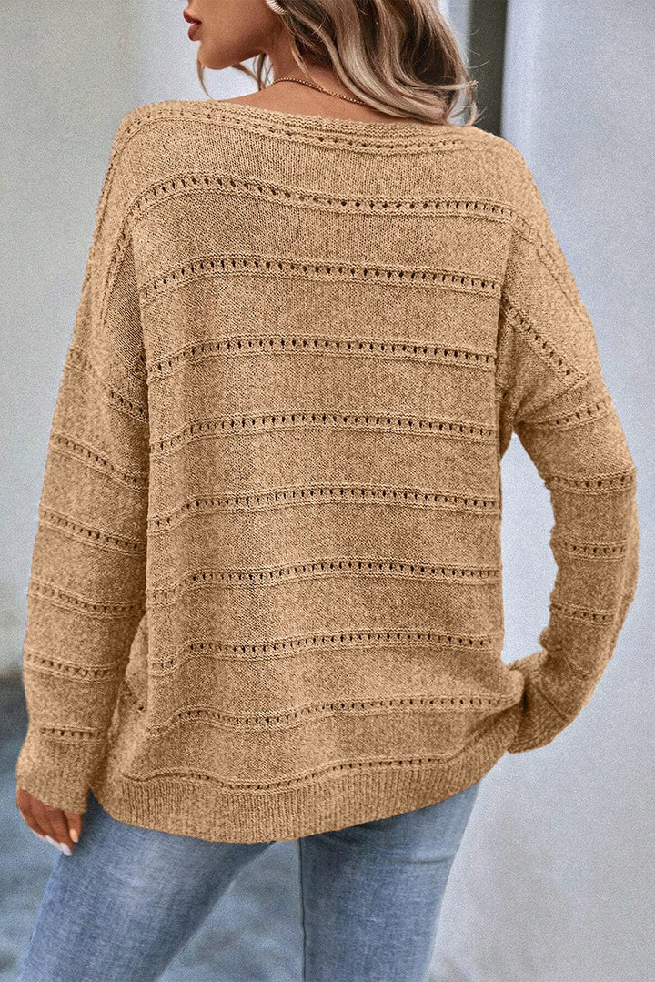 The802Gypsy  Sweaters & Cardigans/Sweaters TRAVELING GYPSY-Boat Neck Knit Sweater