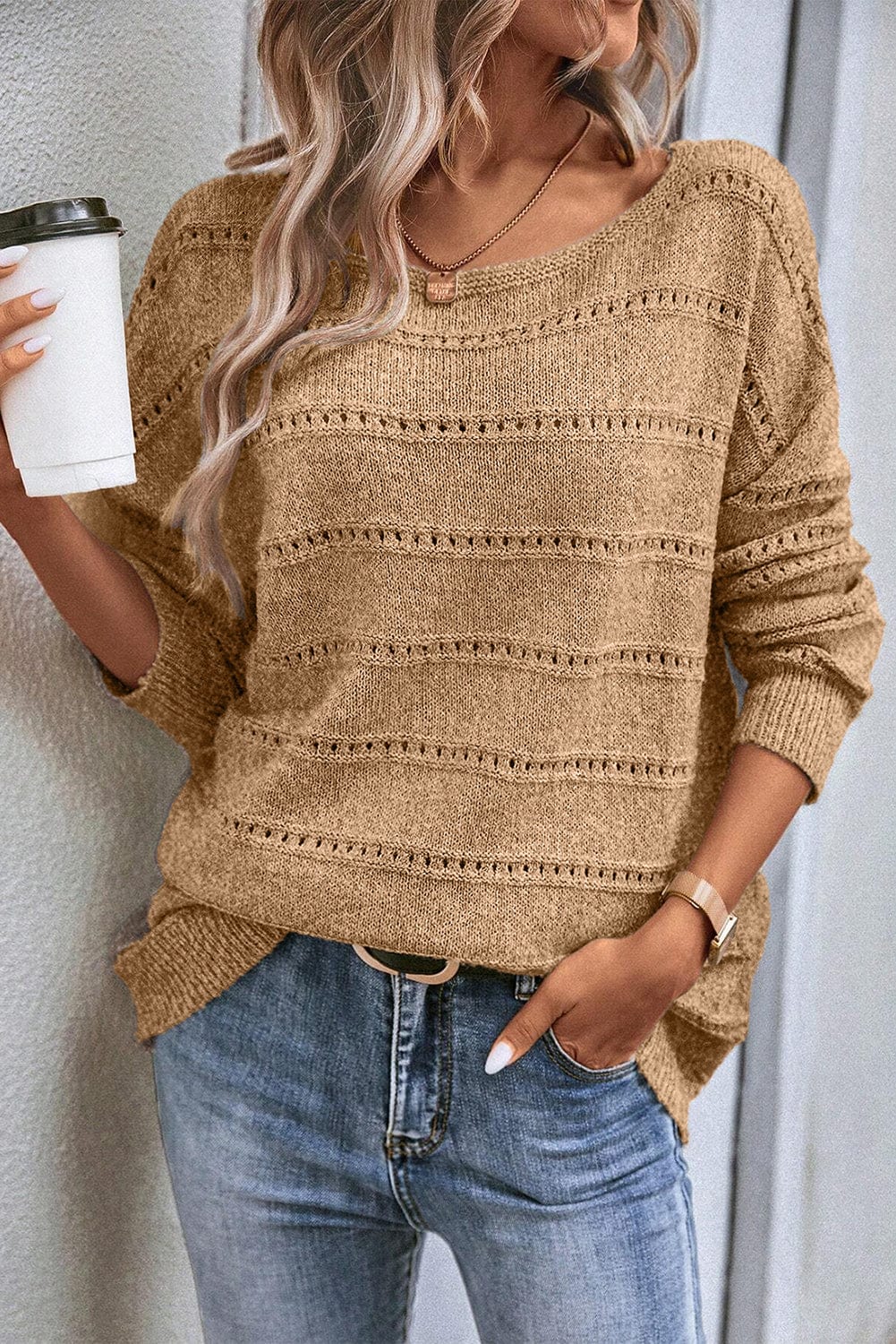 The802Gypsy  Sweaters & Cardigans/Sweaters TRAVELING GYPSY-Boat Neck Knit Sweater