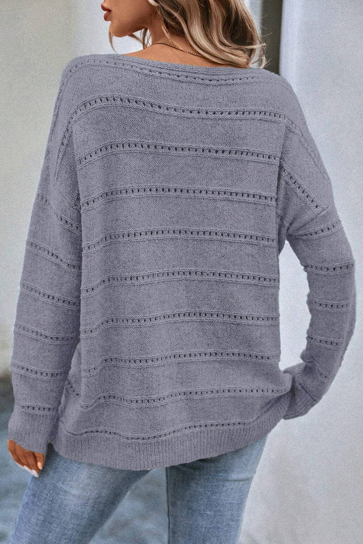 The802Gypsy  Sweaters & Cardigans/Sweaters TRAVELING GYPSY-Boat Neck Knit Sweater