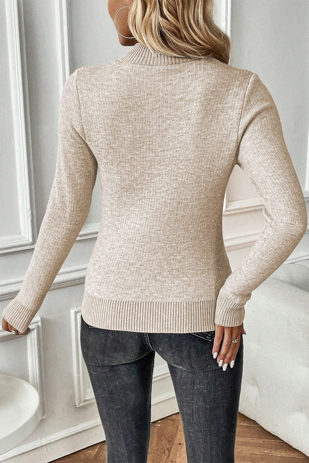 The802Gypsy  Sweaters & Cardigans/Sweaters TRAVELING GYPSY-Thermal Lined Mock Neck Sweater