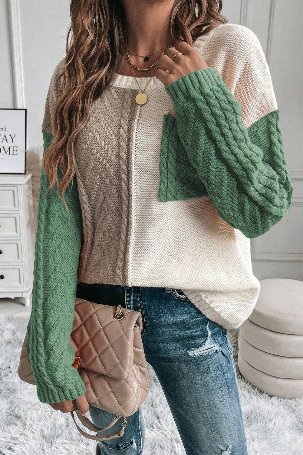 The802Gypsy  Sweaters & Cardigans/Sweaters Vineyard Green / S / 65%Acrylic+35%Polyamide TRVLN GYPSY-Vineyard Sweater