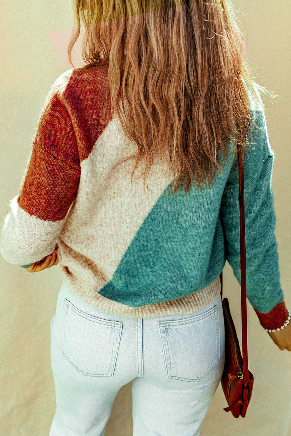 The802Gypsy  sweaters TRAVELING GYPSY-Colorblock Round Neck Sweater