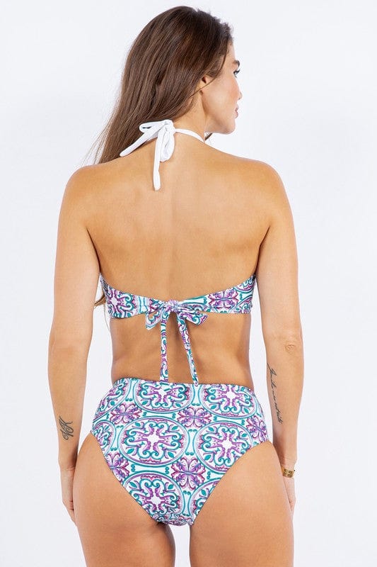 The802Gypsy swimwear/bikini ❤️GYPSY FOX-TWO PIECE FLORAL CRISS CROSS HALTER BIKINI