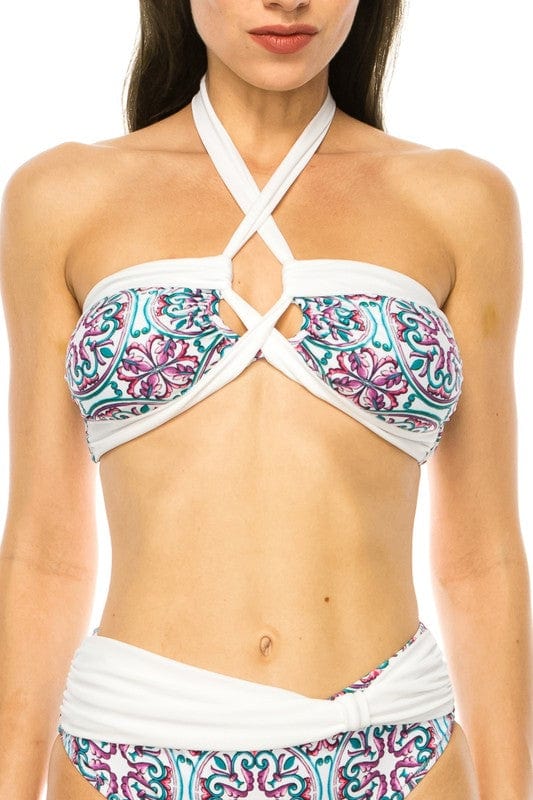 The802Gypsy swimwear/bikini ❤️GYPSY FOX-TWO PIECE FLORAL CRISS CROSS HALTER BIKINI