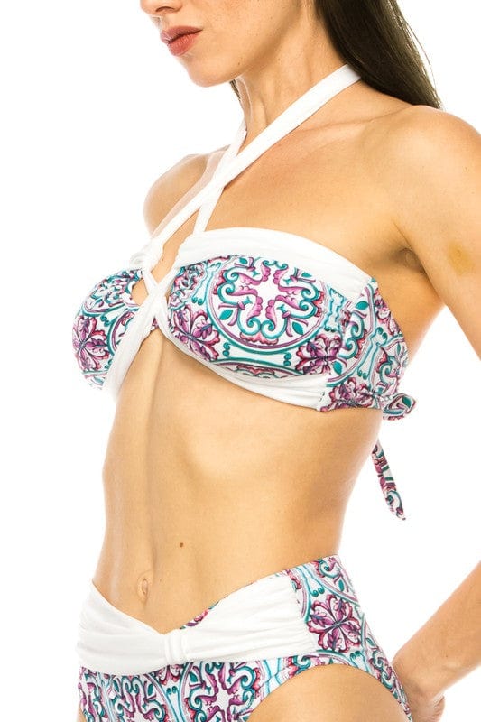 The802Gypsy swimwear/bikini ❤️GYPSY FOX-TWO PIECE FLORAL CRISS CROSS HALTER BIKINI