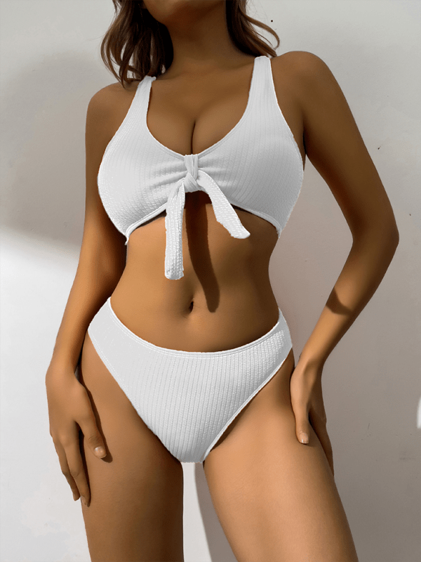 The802Gypsy swimwear/bikini White / S GYPSY GIRL-Tie Front Bikini