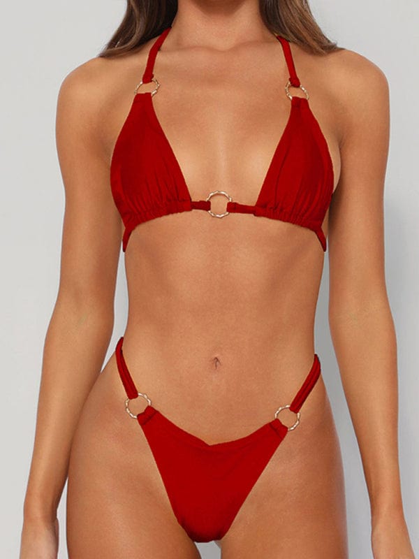 The802Gypsy Swimwear/Bikinis Red / S GYPSY GIRL-Metal Ring Bikini