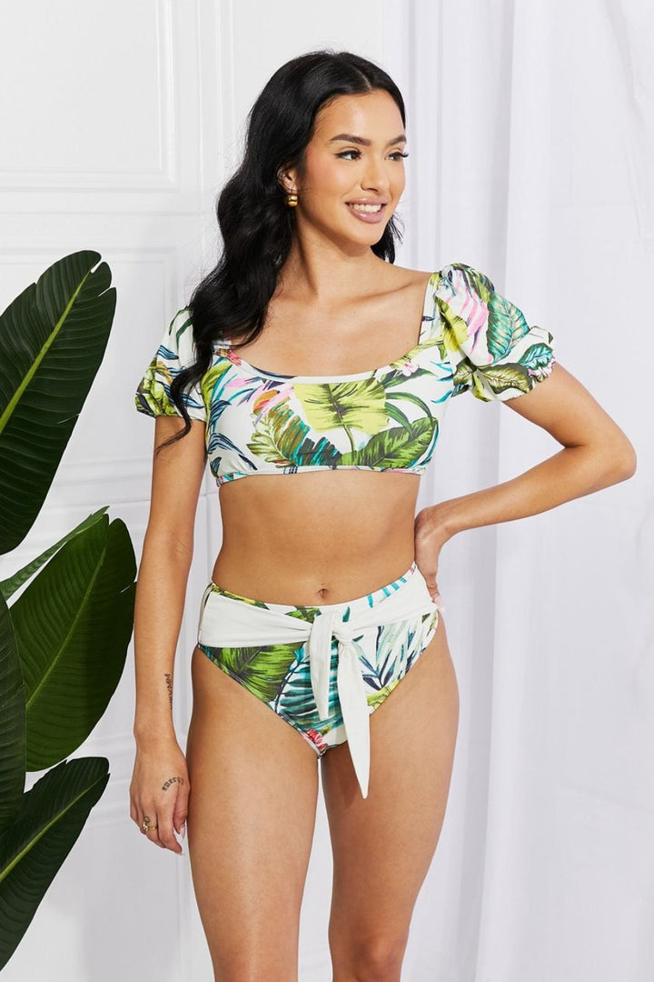 The802Gypsy Swimwear ❤️GYPSY-Marina West Swim-Vacay Ready Puff Sleeve Bikini in Floral