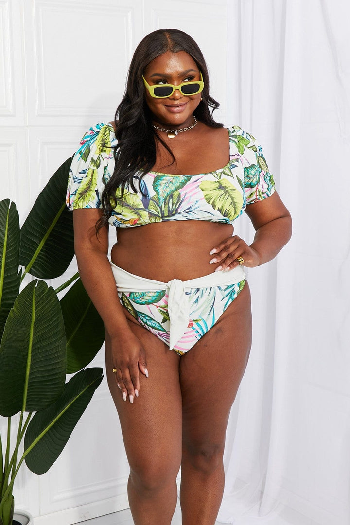 The802Gypsy Swimwear ❤️GYPSY-Marina West Swim-Vacay Ready Puff Sleeve Bikini in Floral