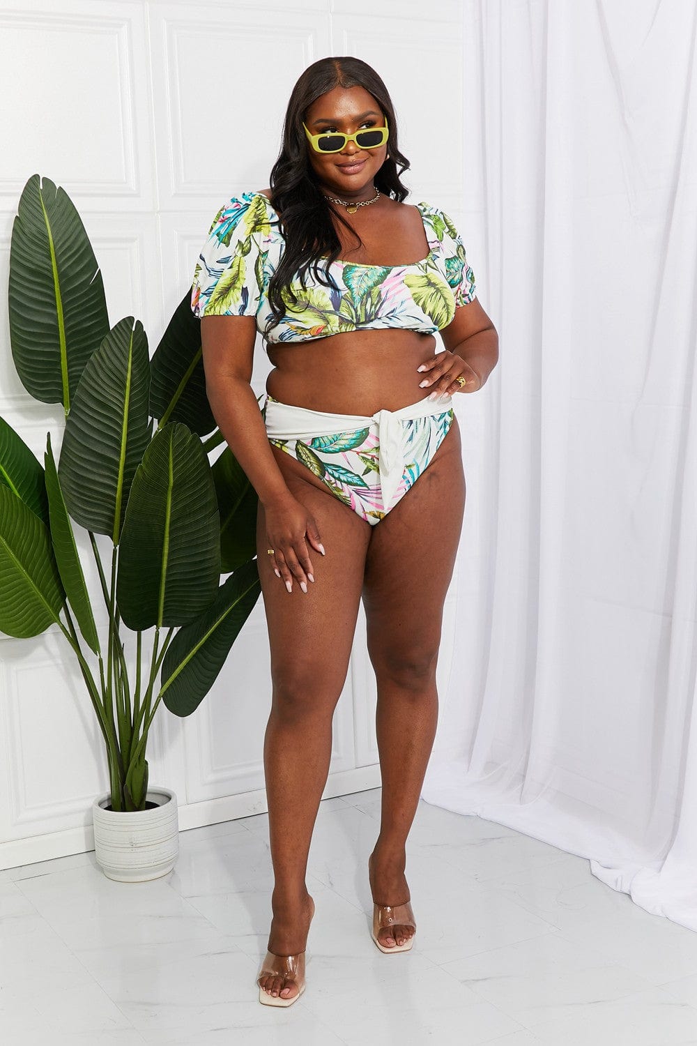 The802Gypsy Swimwear ❤️GYPSY-Marina West Swim-Vacay Ready Puff Sleeve Bikini in Floral