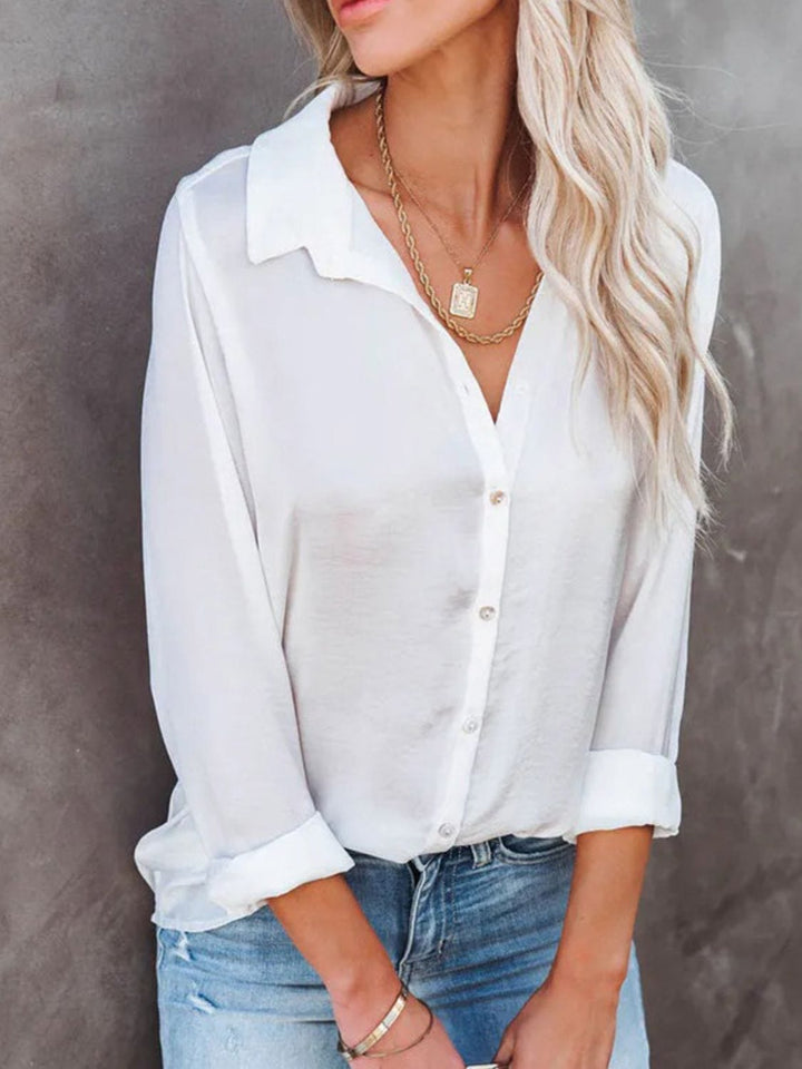 The802Gypsy Tops/Blouses & Shirts GYPSY-Button Down Collared Neck Long Sleeve Blouse