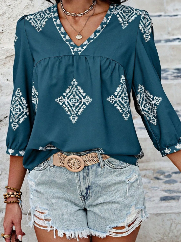 The802Gypsy Tops/Blouses & Shirts GYPSY-Fashionably Chic Three-Quarter Sleeve Blouse ⏹️