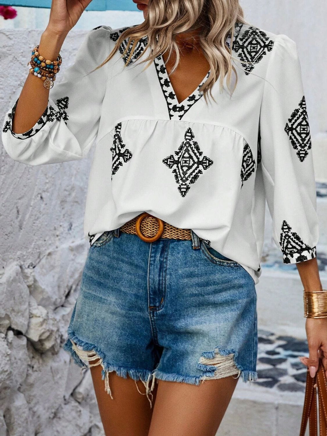 The802Gypsy Tops/Blouses & Shirts GYPSY-Fashionably Chic Three-Quarter Sleeve Blouse ⏹️