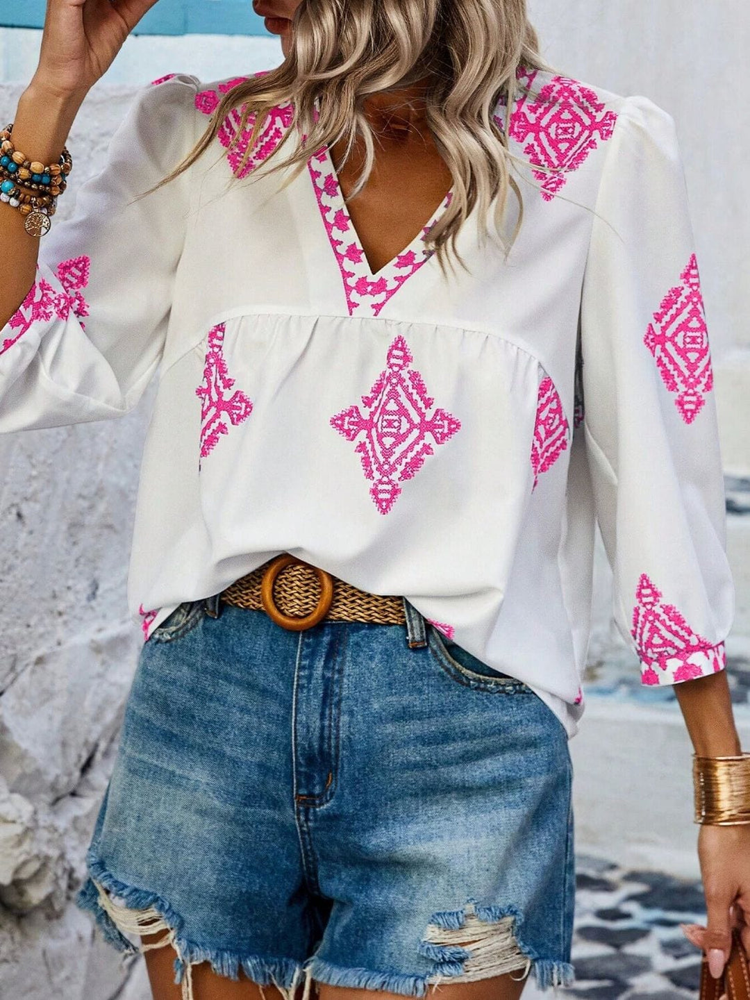 The802Gypsy Tops/Blouses & Shirts GYPSY-Fashionably Chic Three-Quarter Sleeve Blouse ⏹️