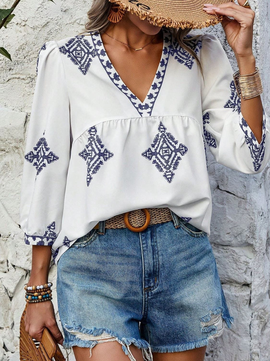 The802Gypsy Tops/Blouses & Shirts GYPSY-Fashionably Chic Three-Quarter Sleeve Blouse ⏹️