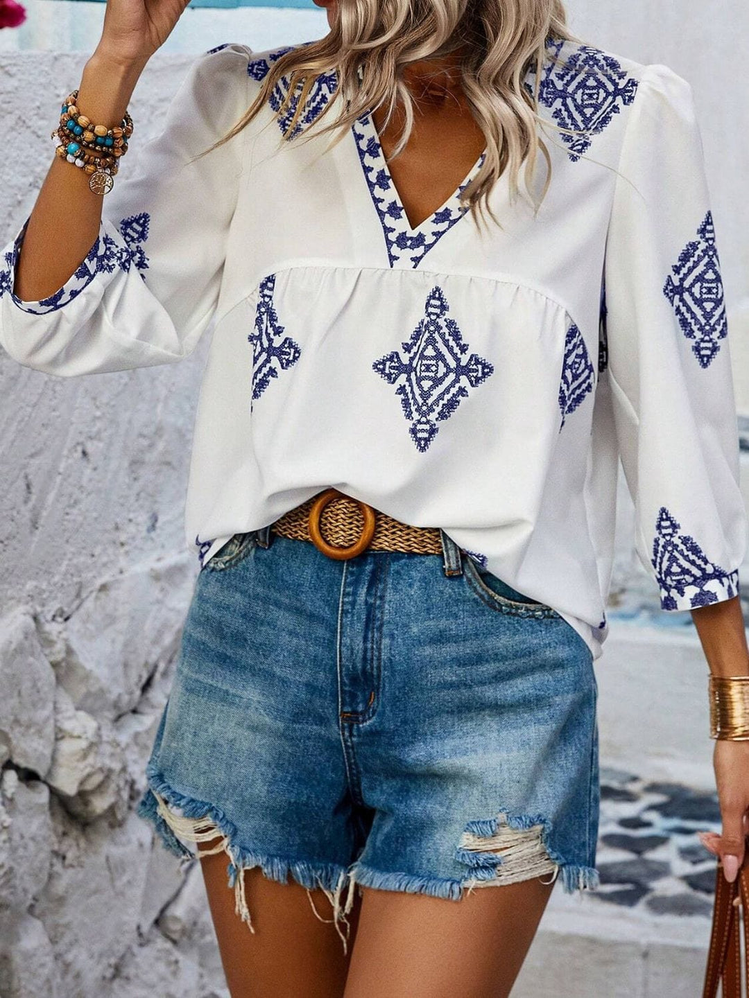 The802Gypsy Tops/Blouses & Shirts GYPSY-Fashionably Chic Three-Quarter Sleeve Blouse ⏹️